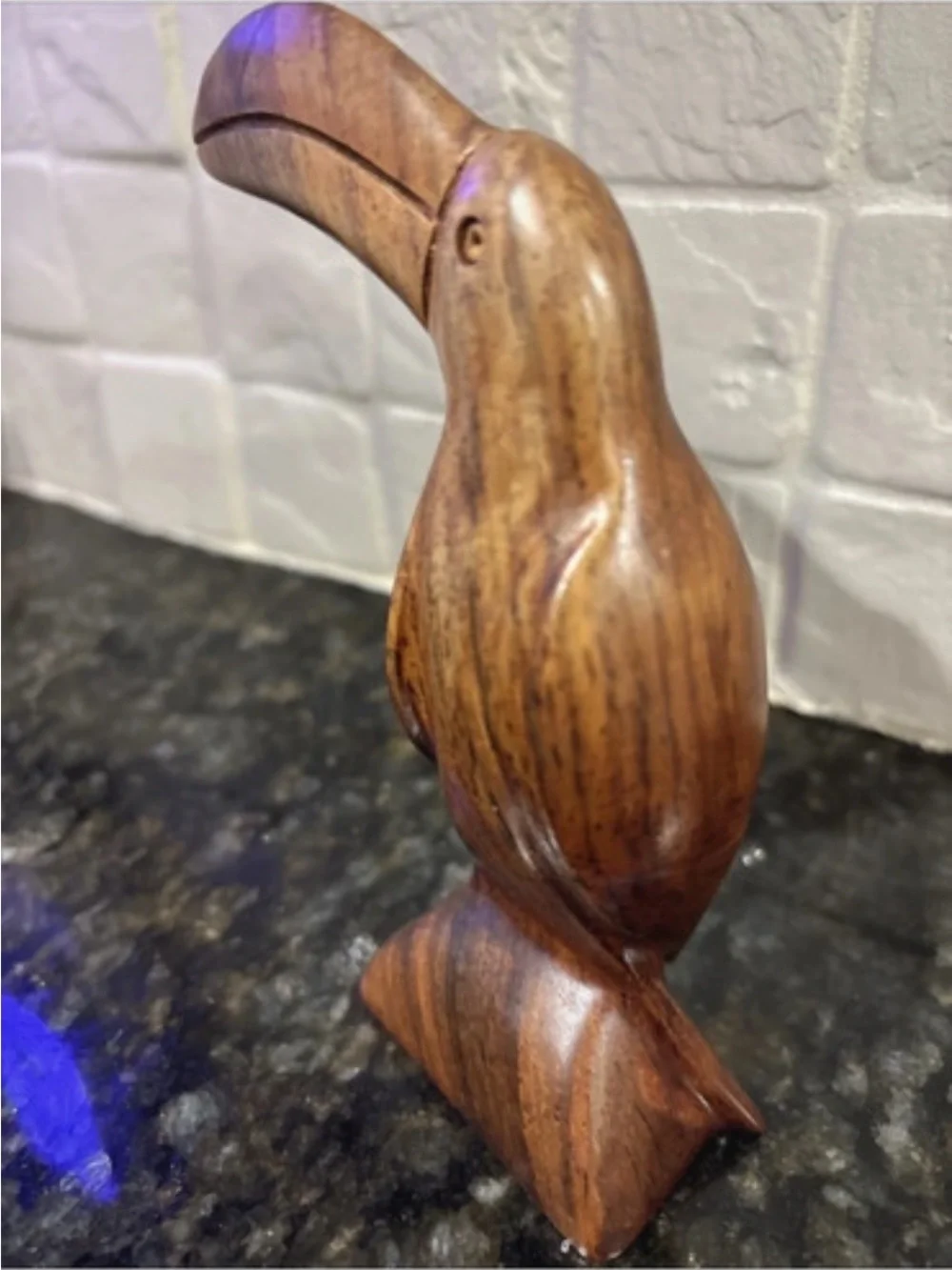 Hand-carved Wooden Toucan Bird Figurine